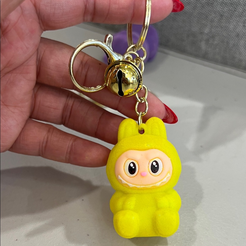 Cute Yellow Bunny Keychain with Bell
